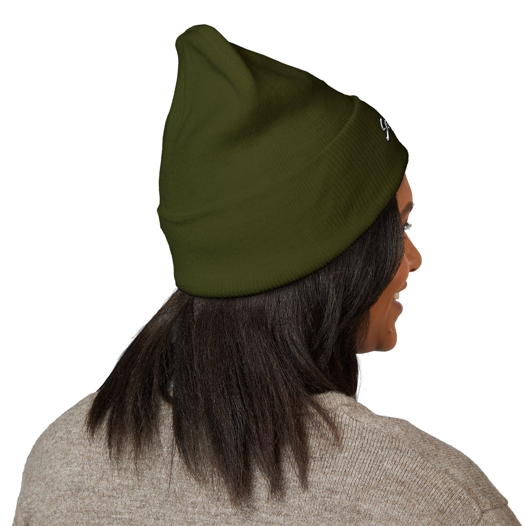 Classic Cuffed Beanie with Custom Embroidery, Trendy Knit Cap
